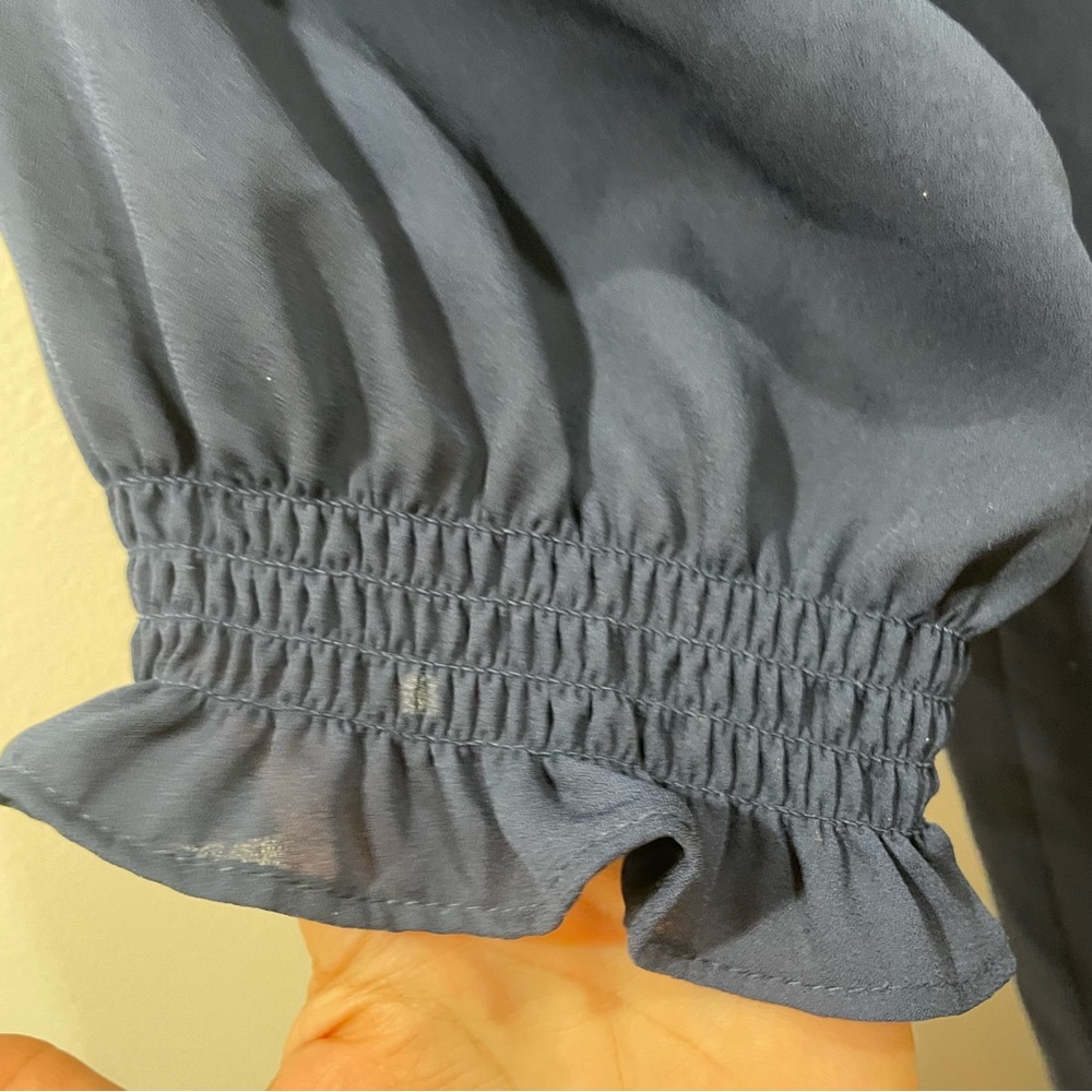 Halogen Dark Blue Ruffled Blouse - image 5